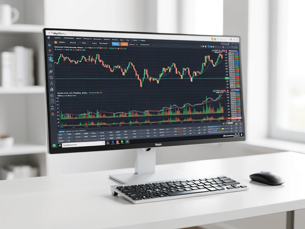 TradingView interface on a professional monitor
